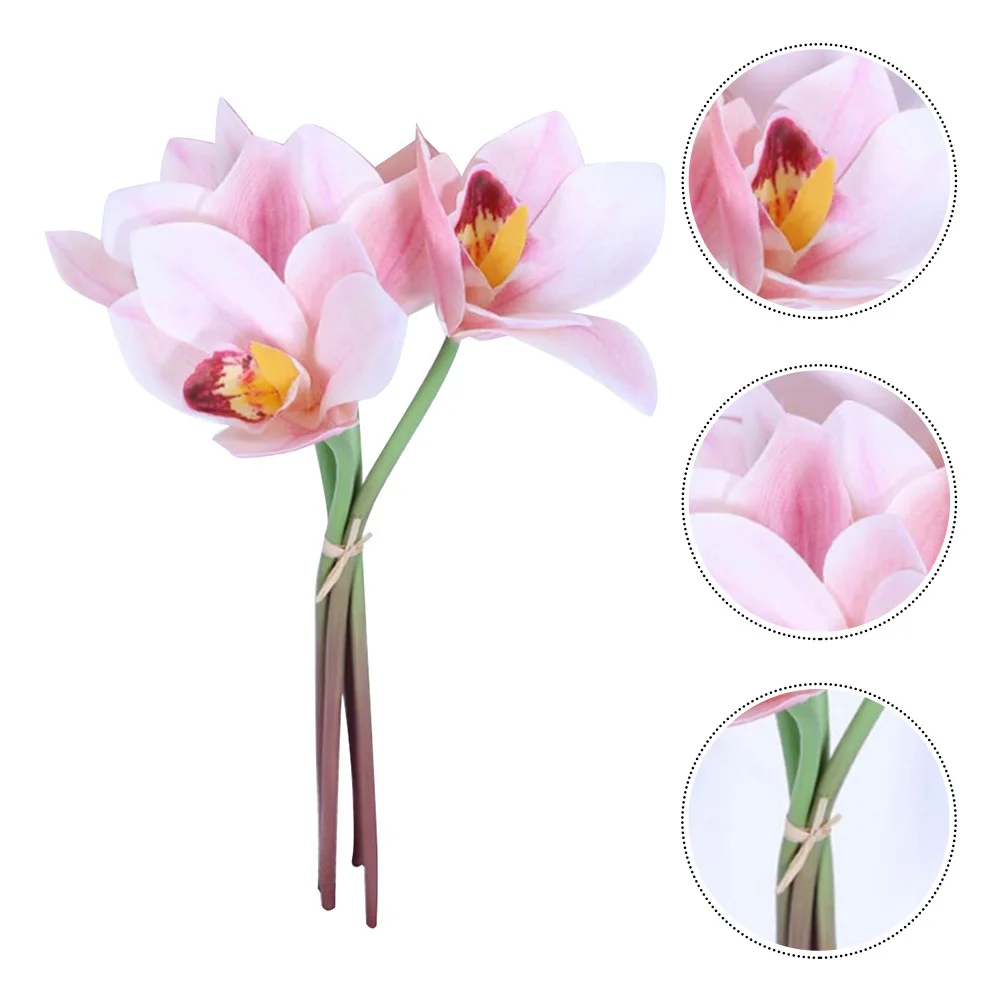 

Simulated Artificial Artificial Cymbidiums Cymbidium Bright Color Wedding Celebration Decor Home Party Decoration Props