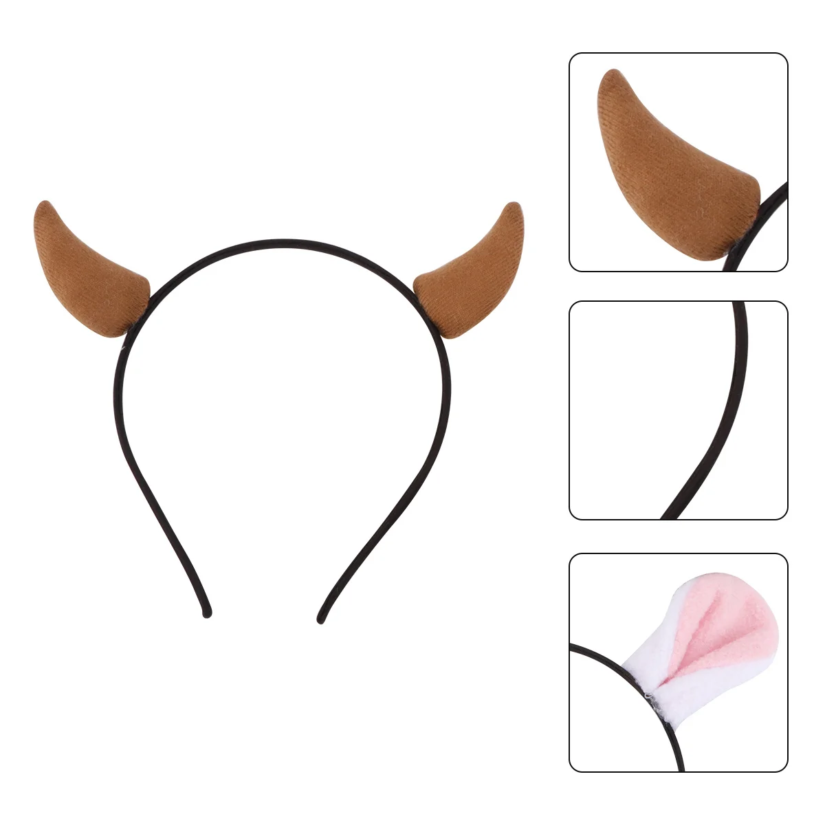 

4 Pcs Horned Headband Deer Antler Elk Hairband Cosplay Christmas Decor Xmas Hoop Cloth