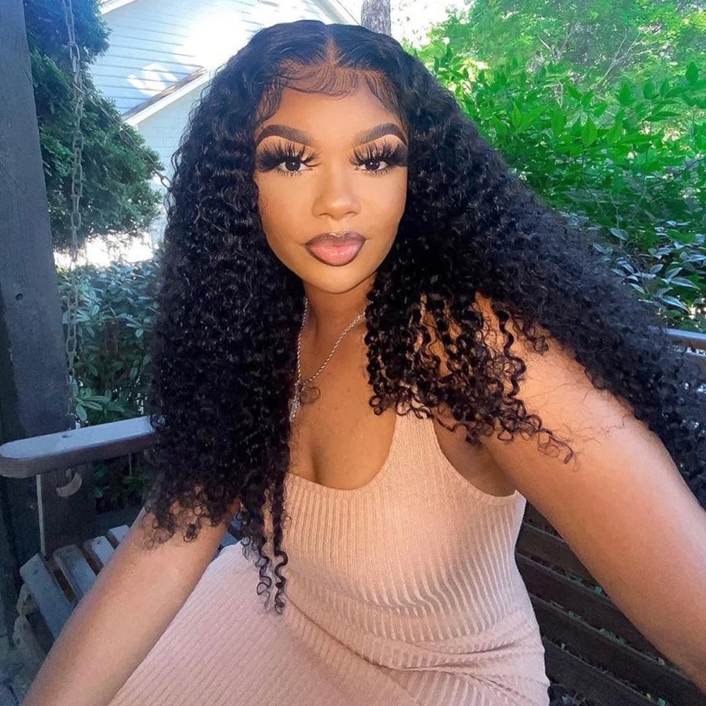 32 Inch Curly Lace Front Human Hair Wigs For Black Women Pre Plucked Brazilian Hair 13x4 Deep Wave Frontal Wig 4x4 Lace Wig