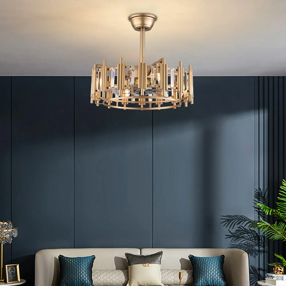 

20-дюймовый потолочный вентилятор с подсветкой в клетке, 3-скоростной регулируемый промышленный потолочный вентилятор для кухни, гостиной, спальни, офиса