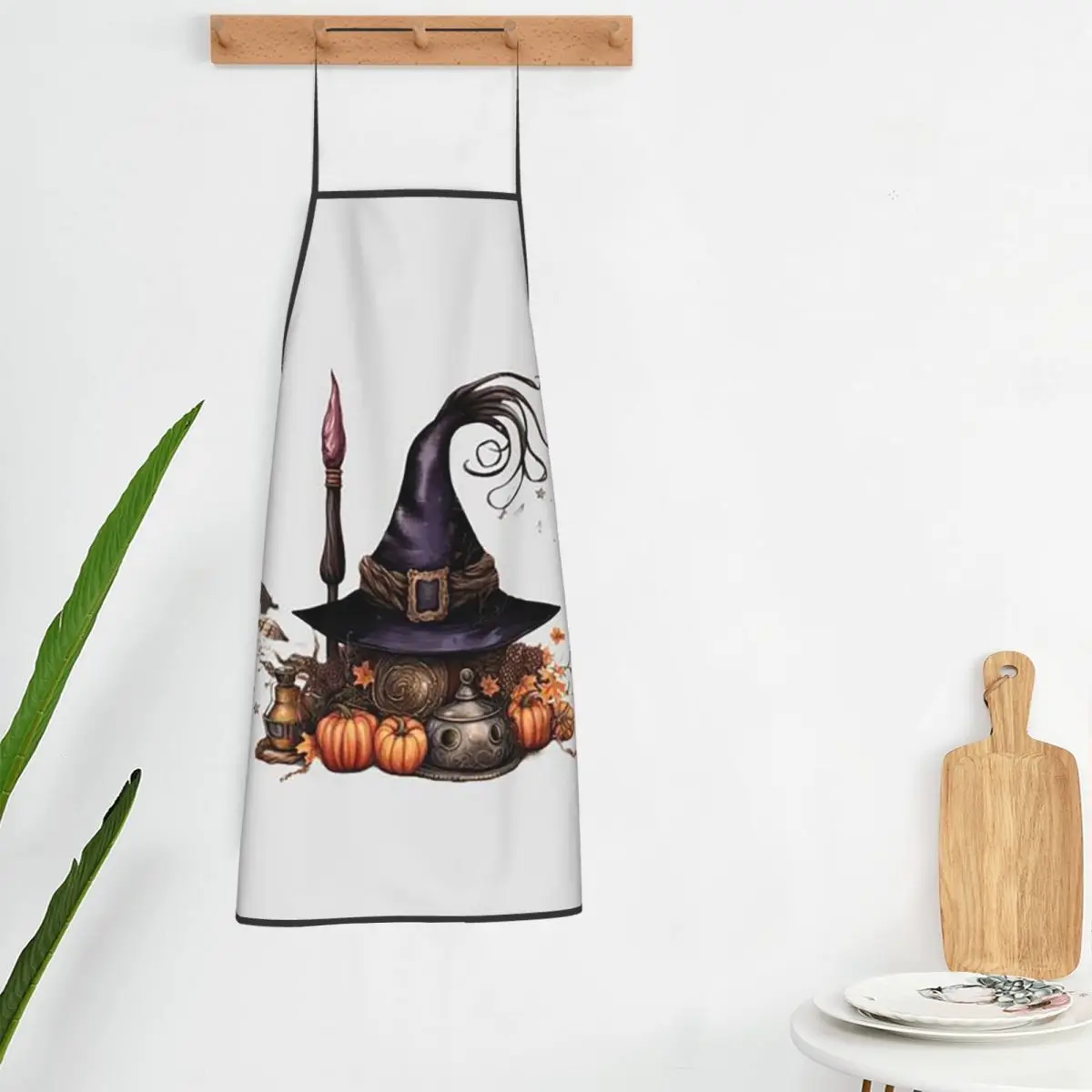 Witch'S Potion Brewing Scene Printed Apron Chef Cooking Tablier Waterproof Bib Kitchen Cleaning Pinafore for Women Men Painting