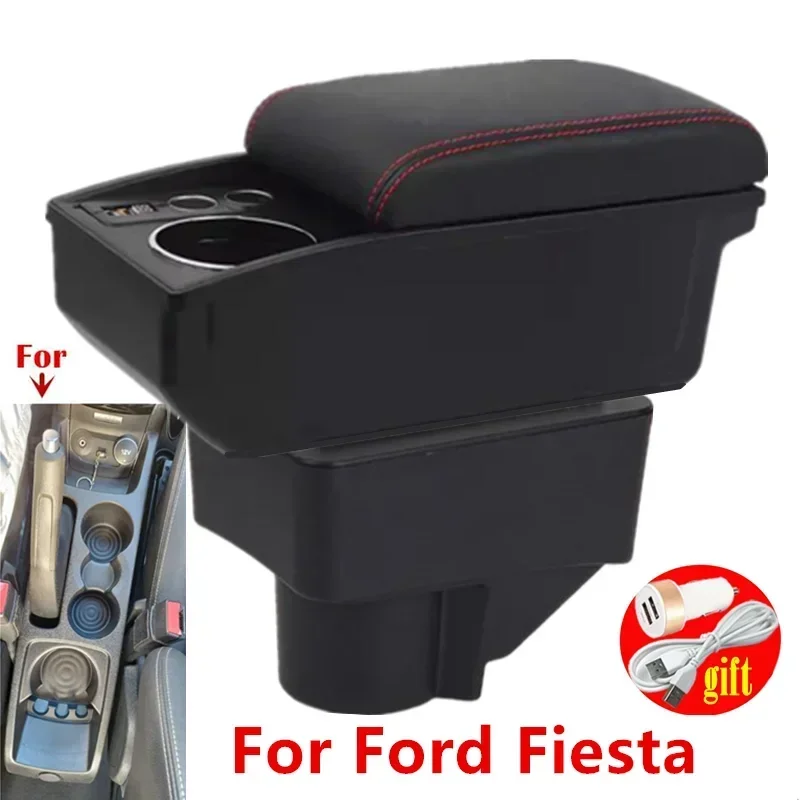 

armrest box For Ford Fiesta Armrest Box For Ford Fiesta 3 2011-2018 Car Armrest Storage Box cup holder Dedicated Retrofit