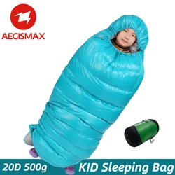 AEGISMAX Child Envelope Sleeping Bag Kids Camping Thicken White Goose Down 95% Filled Warm Home Outdoor Tourist Hiking Outing