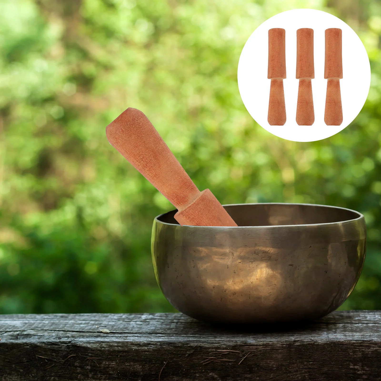 

3Pcs Buddha Sound Bowl Mallet Wooden Sticks Durable Sound Bowl Accessory for Meditation Yoga Home Temple Wooden Mallet Stick
