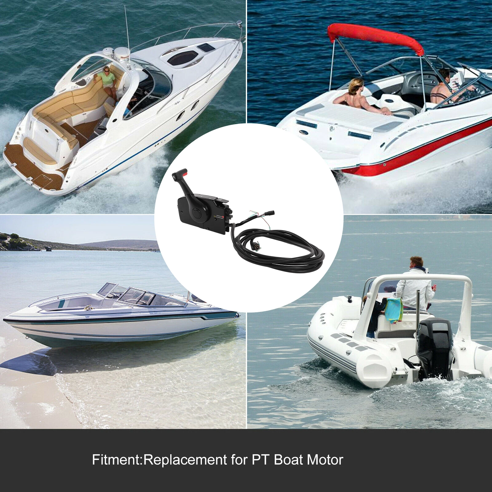 

8Pin Outboard Engine Side Mount Remote Control Box 881170A15 Replacement for PT Boat Motor 8Pin Side Mount Remote Control Box