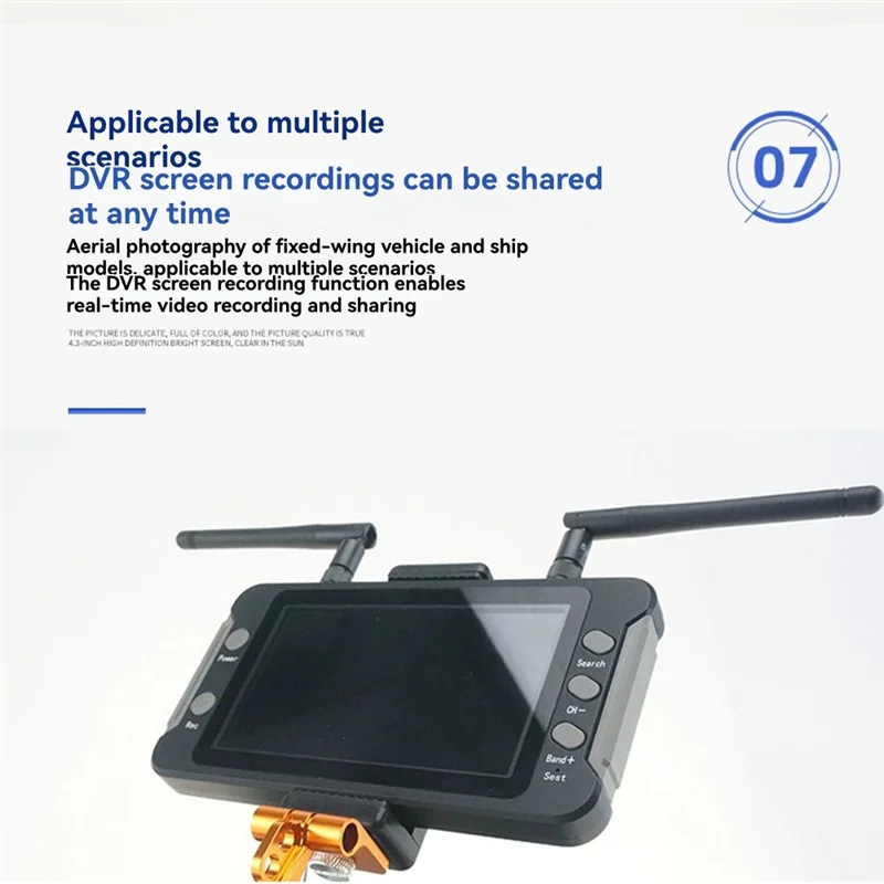 

A68Z FPV Monitor LCD Display 5.8G Auto Search Video Recording 4.3 Inch RC FPV Multicopter