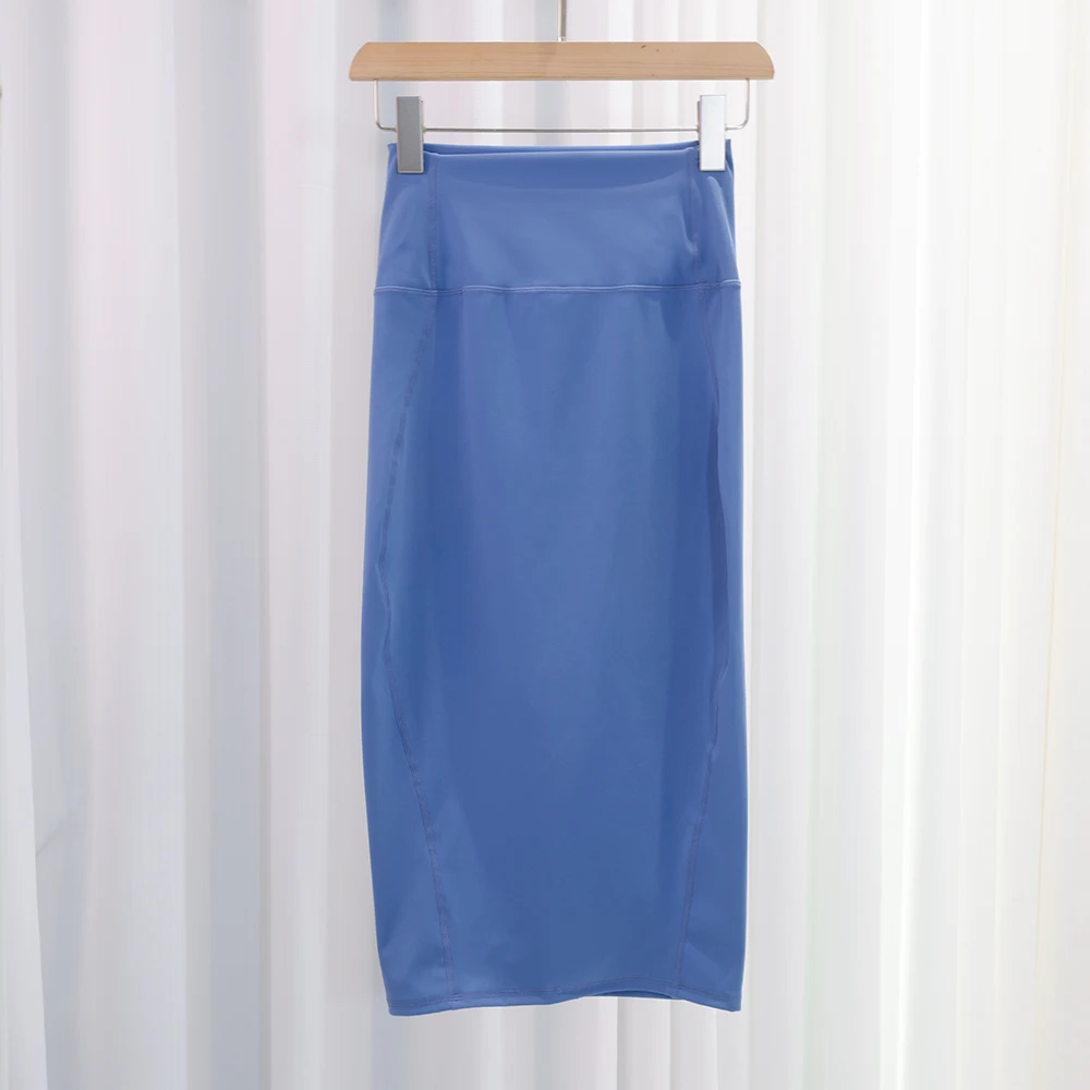 LULU FLORA Hüftbetonter Rock, halber Rock, hohe Elastizität, Yoga mit hoher Taille, Frühling und Sommer, mittellange Länge, Retro-Nude-Stil – Detail 15