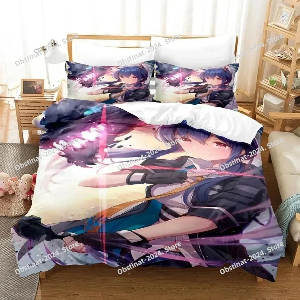 

3D Print Anime Game Arknights Bedding Set Duvet Cover Bed Set Quilt Cover Pillowcase Comforter king Queen Size Boys Adult