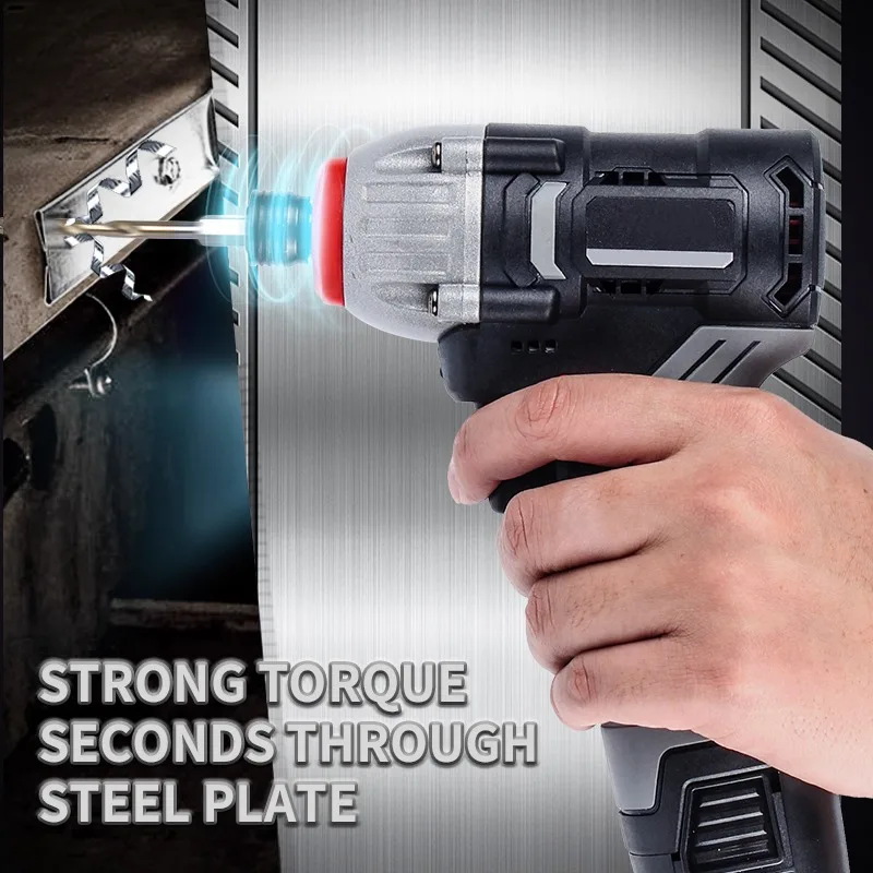 16V ブラシレスコードレスインパクトドライバー 144Nm トルク充電式電気ドリルセット S2 スチールビットツールケース付き DIY 修理