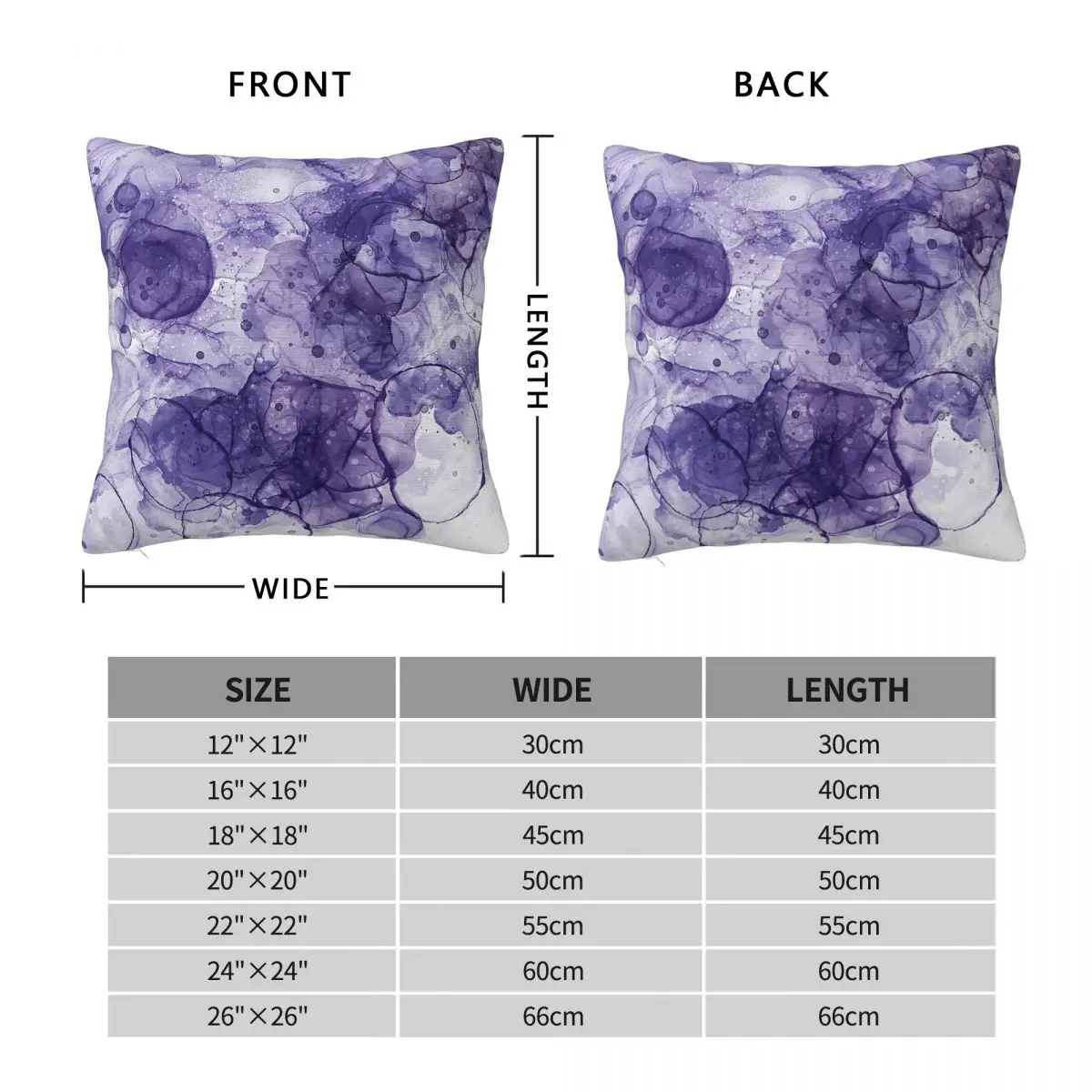 Abstract Purple Fluid Square Pillowcase Polyester Linen Velvet Printed Zip Decor Home Cushion Case Wholesale