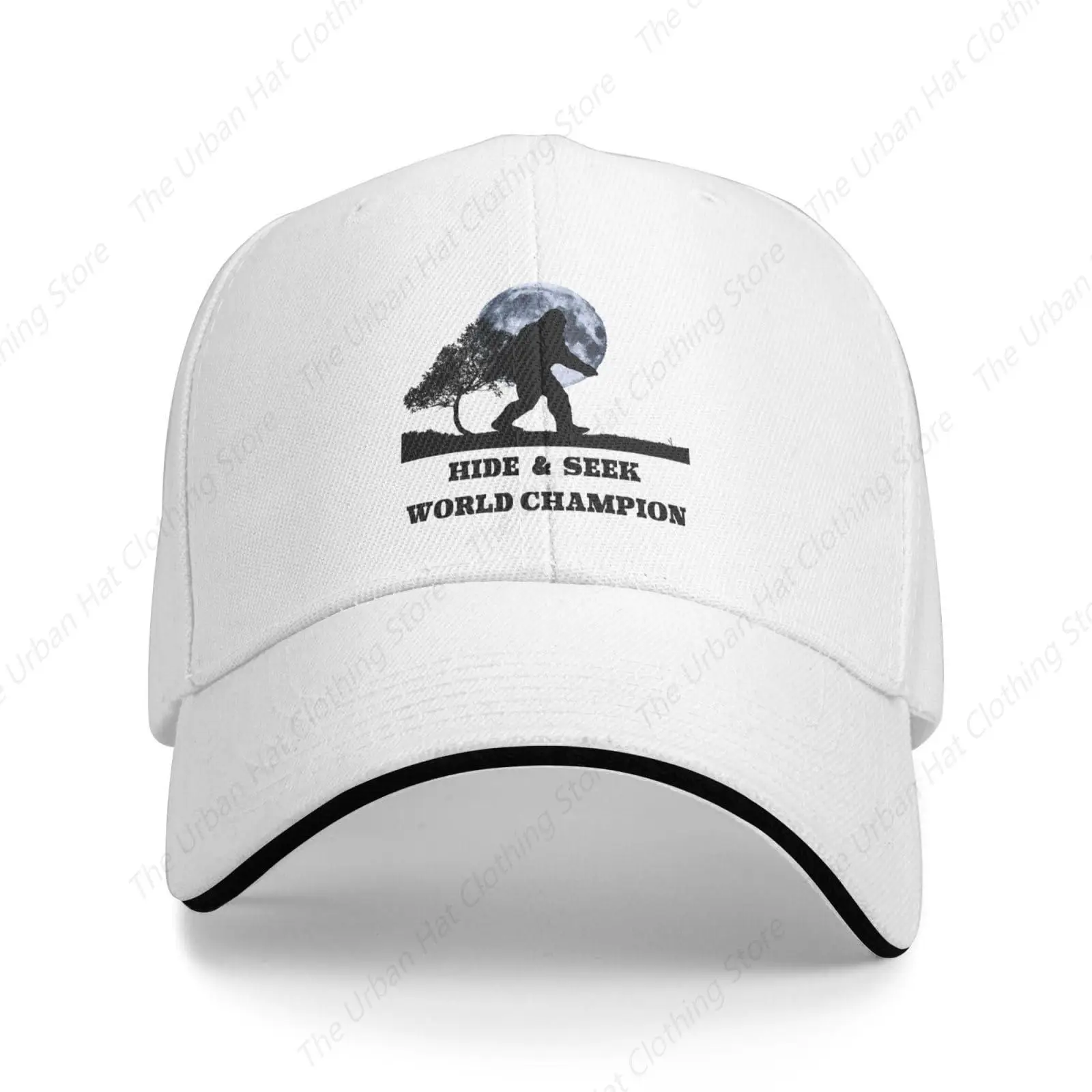 

Bigfoot Hide Seek Baseball Cap for Men Women Adjustable Unisex Adult Snapback Flat-Bill Dad Trucker Hat Hip-hop Sports