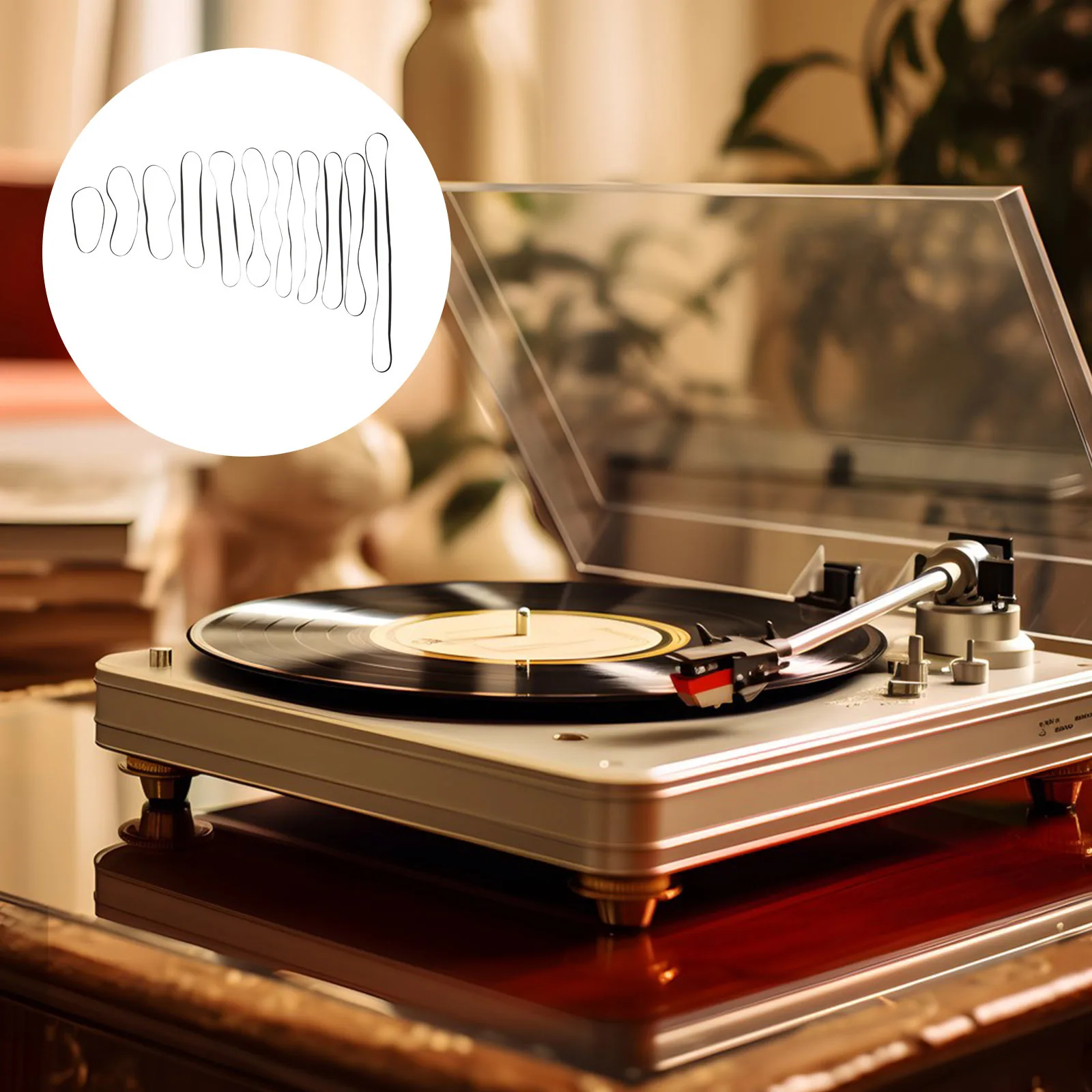 

11Pcs Flexible Rubber Phonograph Belt Drive Belt for Turntable Record Player Replacement Parts Accessories Phonograph Parts