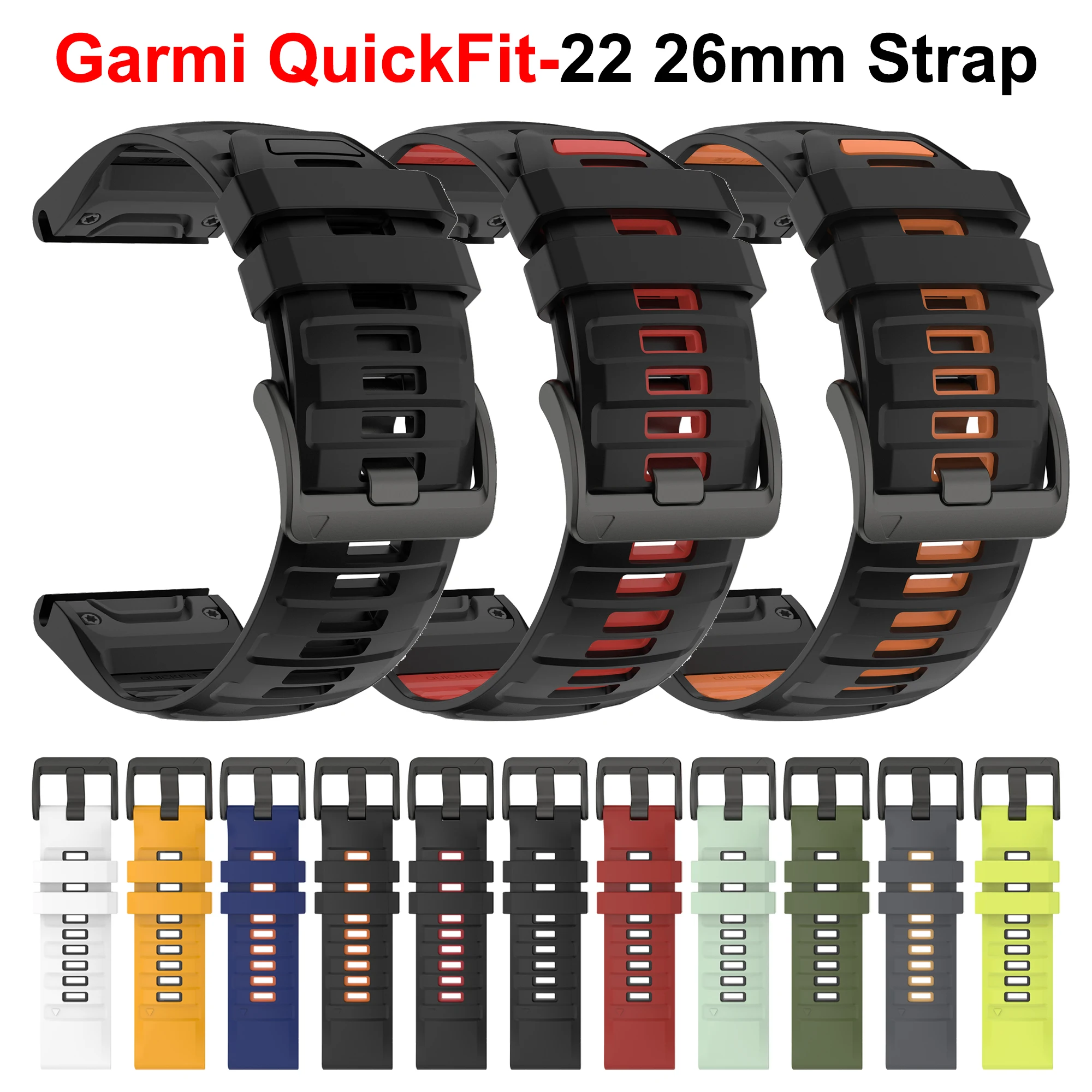 22mm 26mm QuickFit Armband für Garmin Fenix 5 5X Plus 6 6X Pro 7 7X Solar Fenix 8 47mm 51mm Epix Gen2 Tactix 8 Uhrenarmband