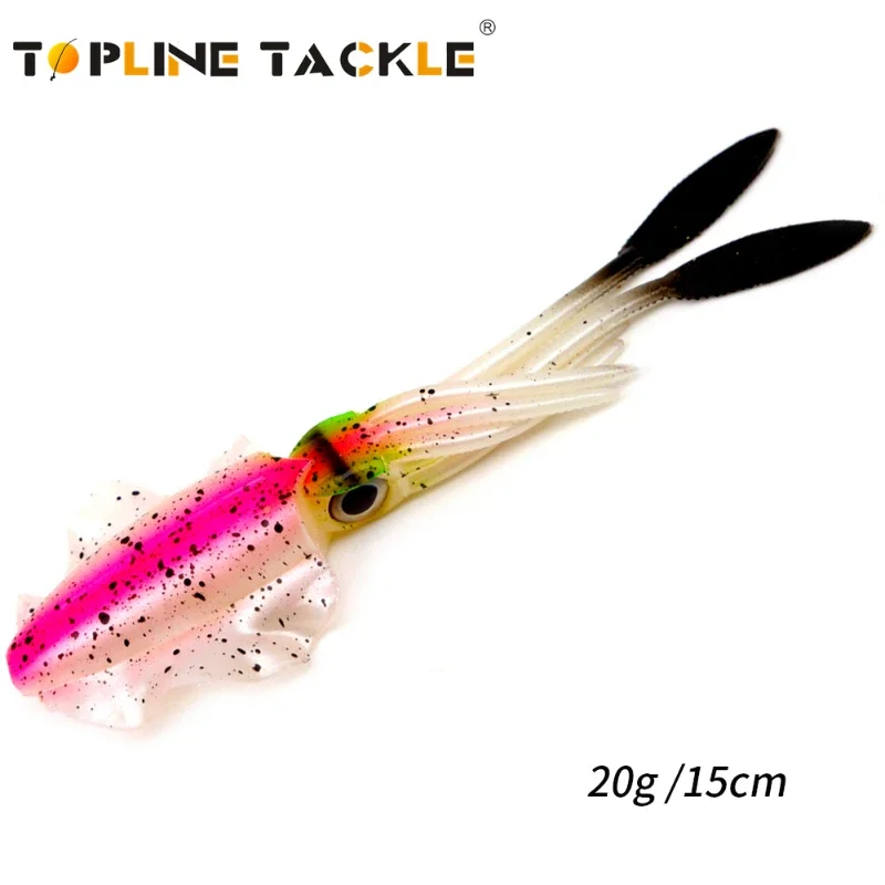 20g Squid Jig 9 Colors Silicone Soft Artificial Rubber Luminous UV Saltwater Fishing Lures For Sea Fishing Trolling Wobbler Bait