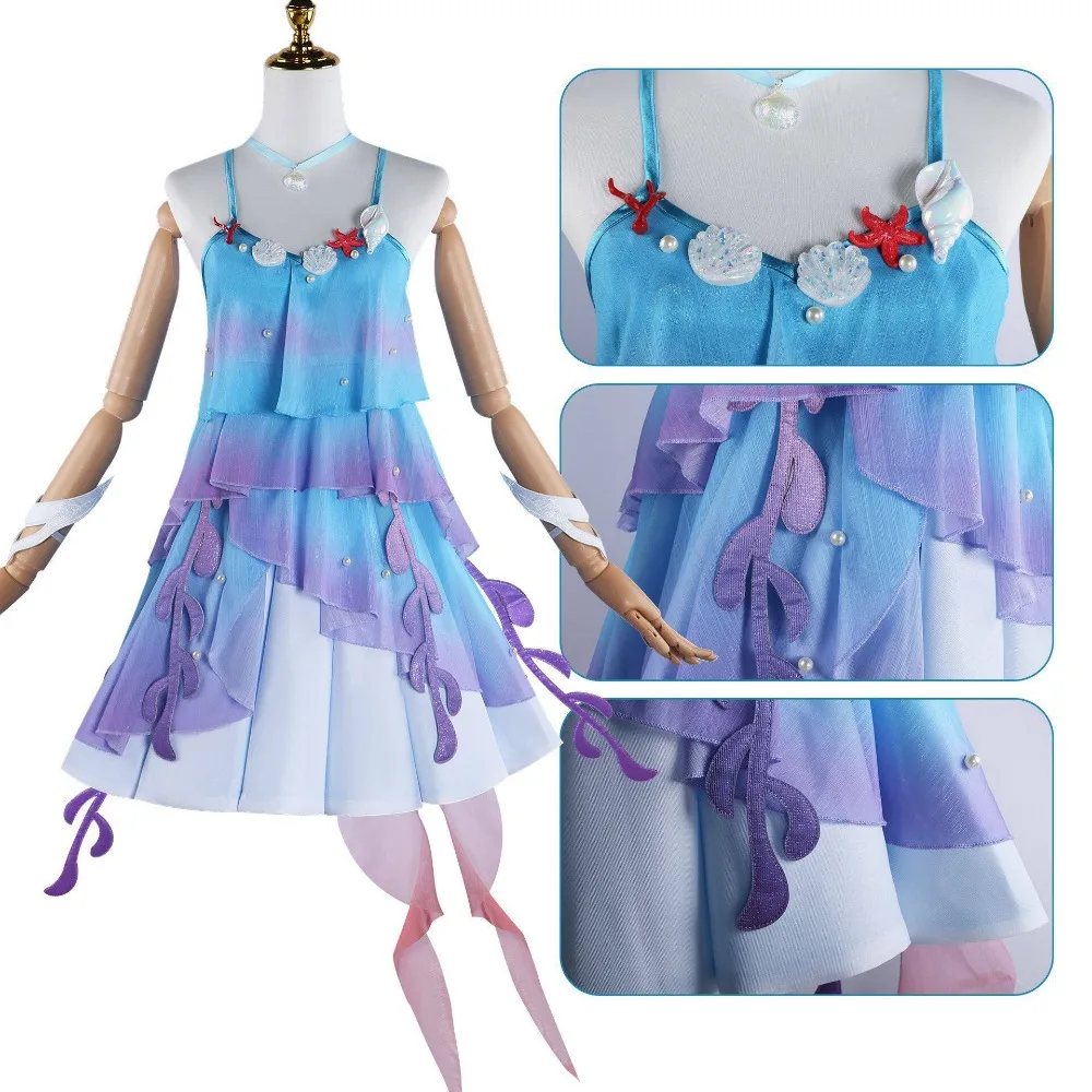 Doria Cosplay Costume Honor of Kings Full Set Mermaid Character Role Play Women Outfit for Halloween Party Show view 2