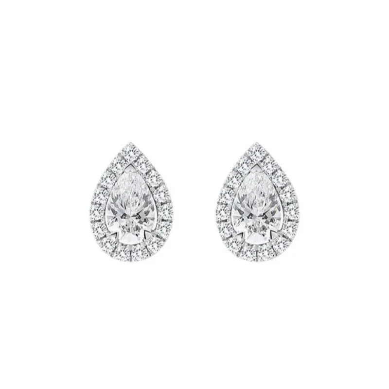 Shining U S925 الفضة الكمثرى الأحجار الكريمة 3ct وأقراط للنساء المجوهرات الجميلة الذكرى