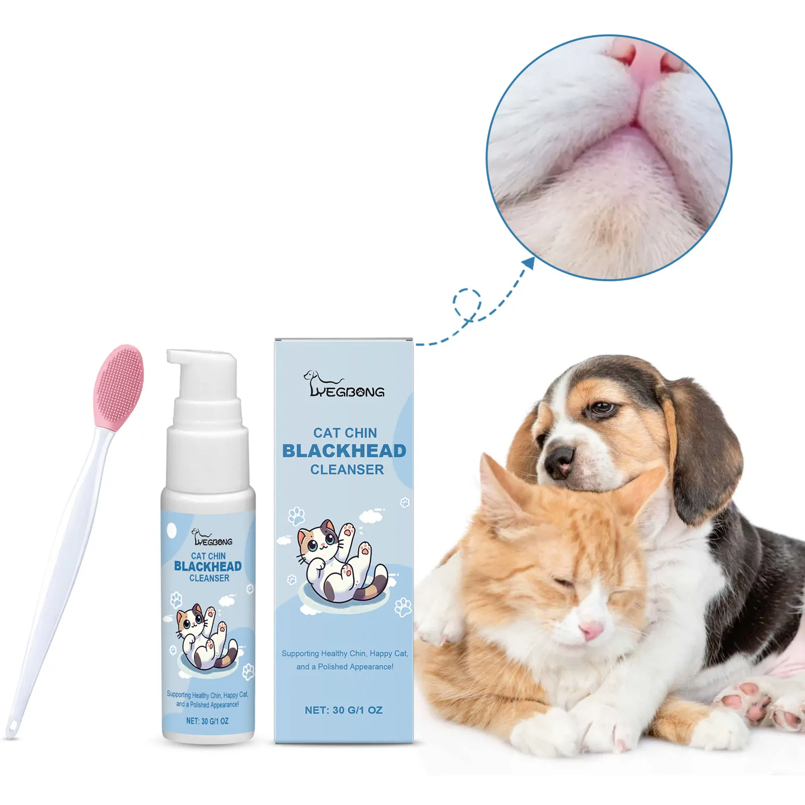 

Dog Cat Chin Cleaner Tooth Stain Removal Black Chin Grooming Nose Blackhead Cleaning Chin Acne Care Tartar Brush Pet Supplies