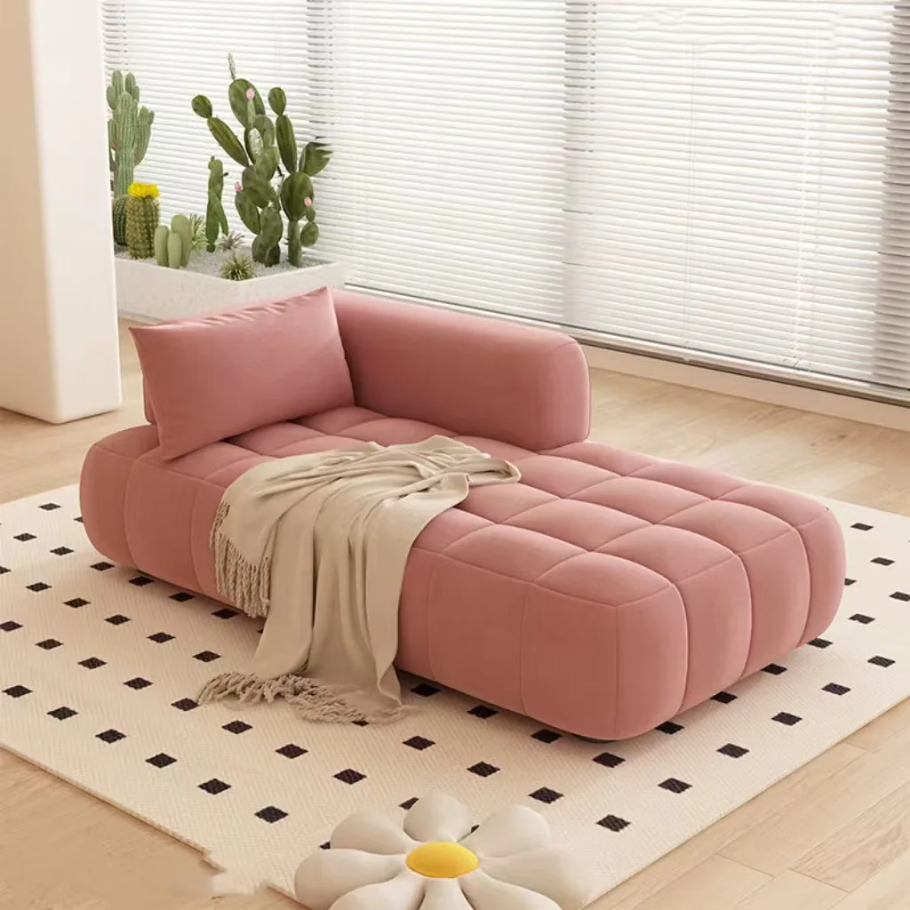 # Cream-style Flannel Chaise Lounge Double Sofa Recliner Lazy Chair for Living Room Bedroom Hotel Rental Balcony Home Furniture