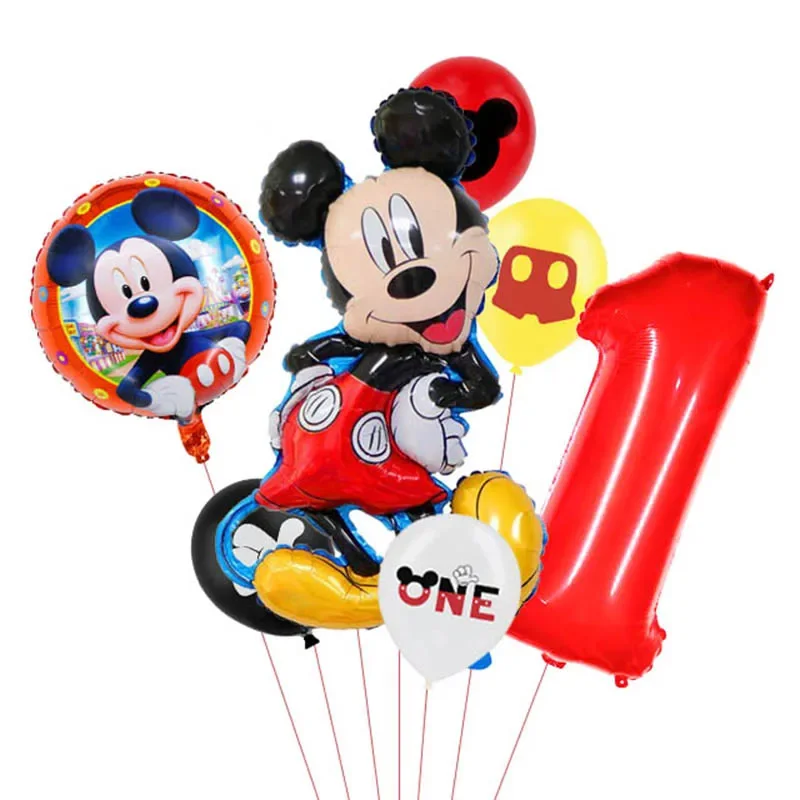 1set Disney Mickey and Minne Foil Balloon Set Mickey Mouse Kids Birthday Decoration Balloon Baby Shower Party Decorate Supplies