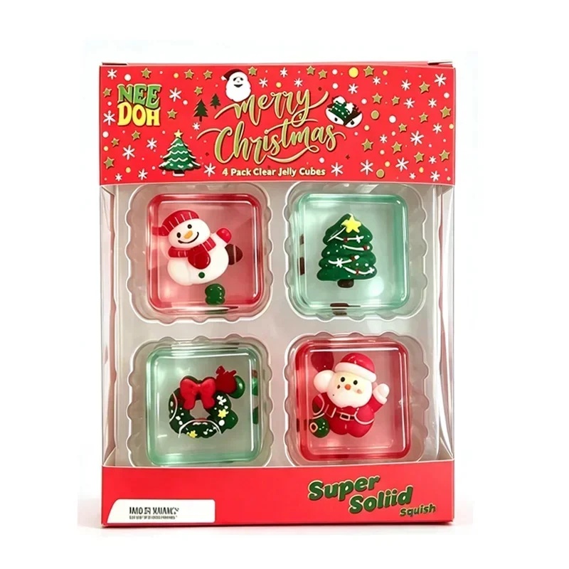 2026 New Schylling NeeDoh Mini 4 Pack Nice Cube Squishy Squeeze Fidget Toy Portable Sensory Stress Relief Desk Toy
