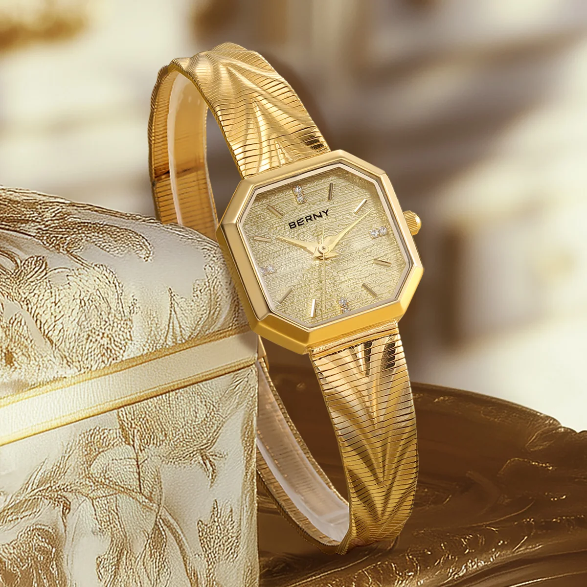 BERNY Gold Watch for Women Gri - Jewelry Watches Gold 评论和价格