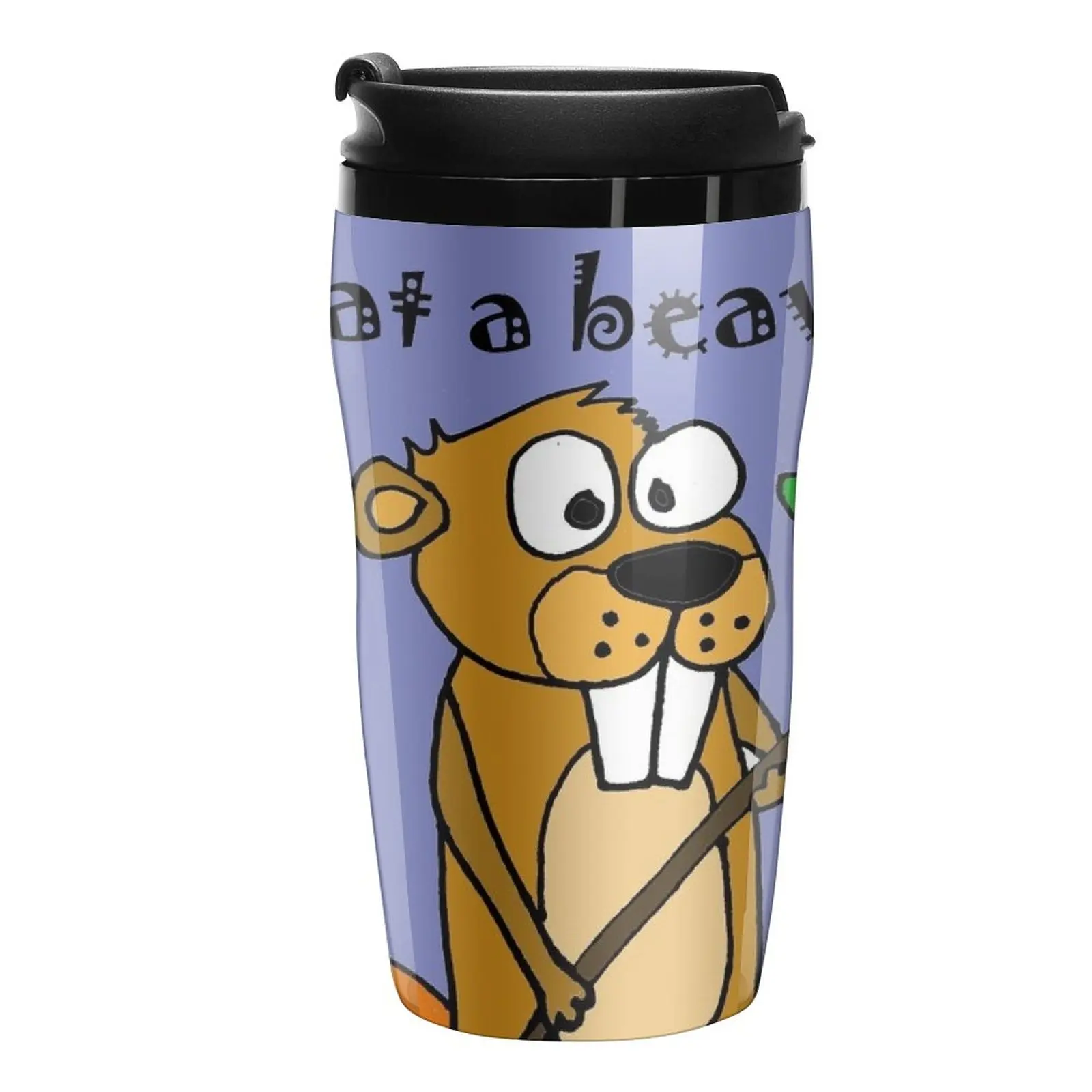 

New Funny Save a Tree, Eat a Beaver Cartoon Travel Coffee Mug Beautiful Tea Cups Thermos Coffee