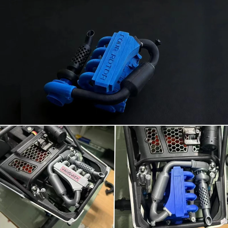 RC Car Rear Engine Decoration for 1/10 RC Crawler Vp H10 Optic Kit TRX4 Defender AXIAL SCX10 90046 RC4WD D90 TF2 TRX6 G63 Parts
