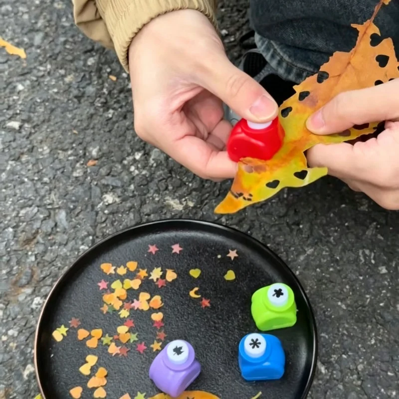 2/4/6PCS Mini Scrapbook Punches Autumn Leaf Punch Craft Handmade Embossing Hole Puncher for Kids Cutting Paper DIY Card Craft