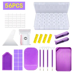 56pcs 5D Diamond Painting Tools and Accessories Kits pen Clay Tray stylo Diamond Embroidery Tray Storage Box sets