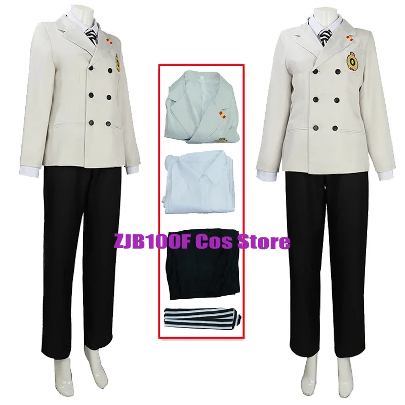 Goro Akechi Cosplay Costume pour hommes, uniforme de corbeau, vêtements de jeu en pli trempé, Anime Mortgage 5