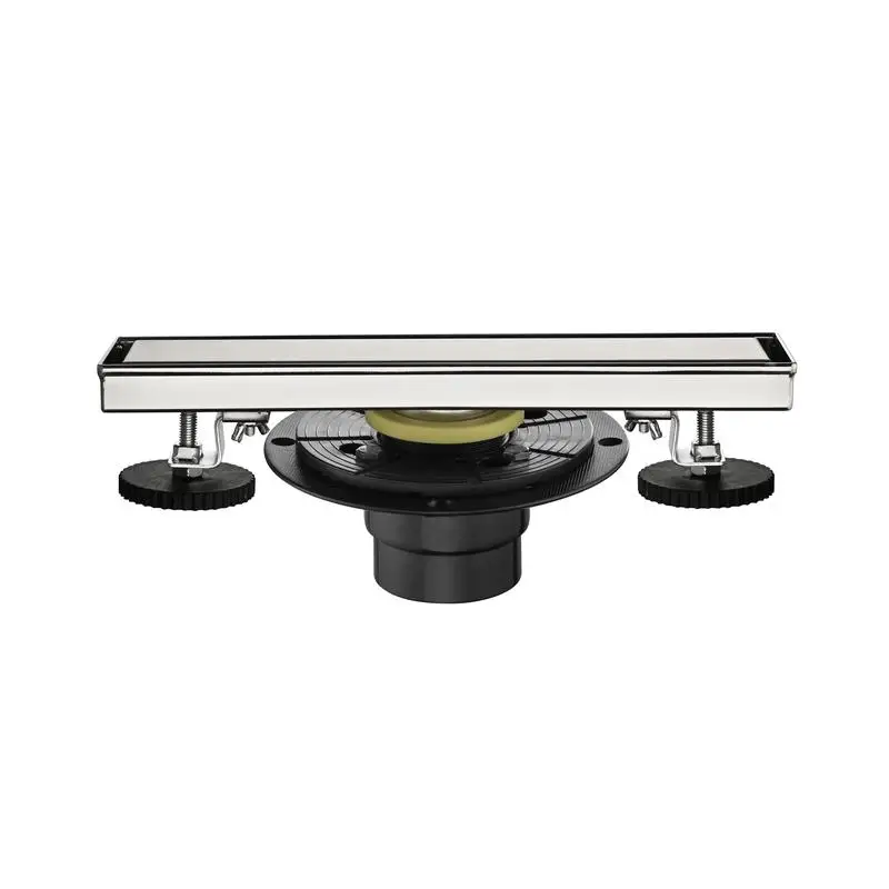 

12" Linear Shower Drain with Hair Strainer & Leveling Feet, Includes Flange