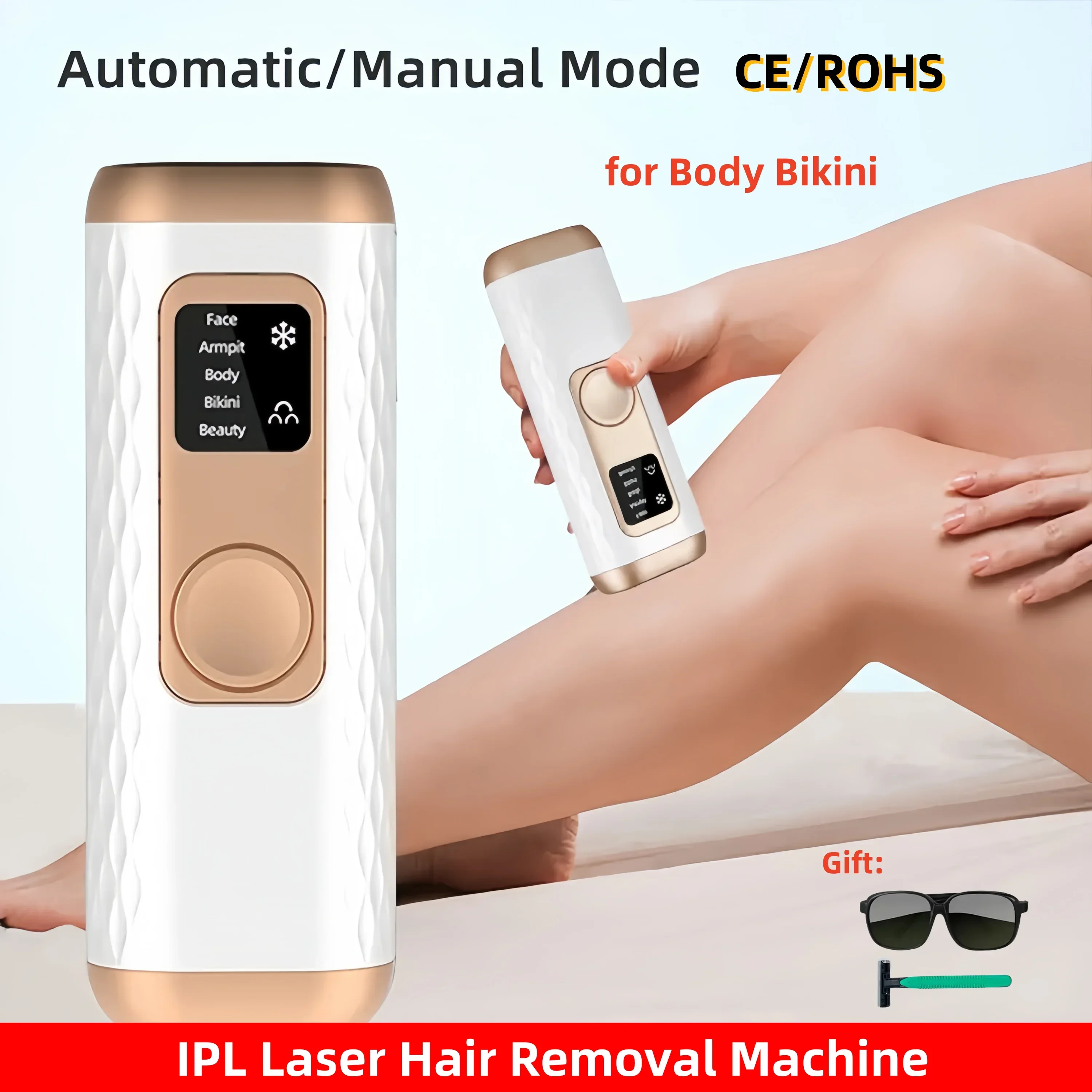 IPL Laser Hair Removal Machine Freezing Point Hair Removal Cooling System Women Body Bikini Painless Handset Permanent Epilator