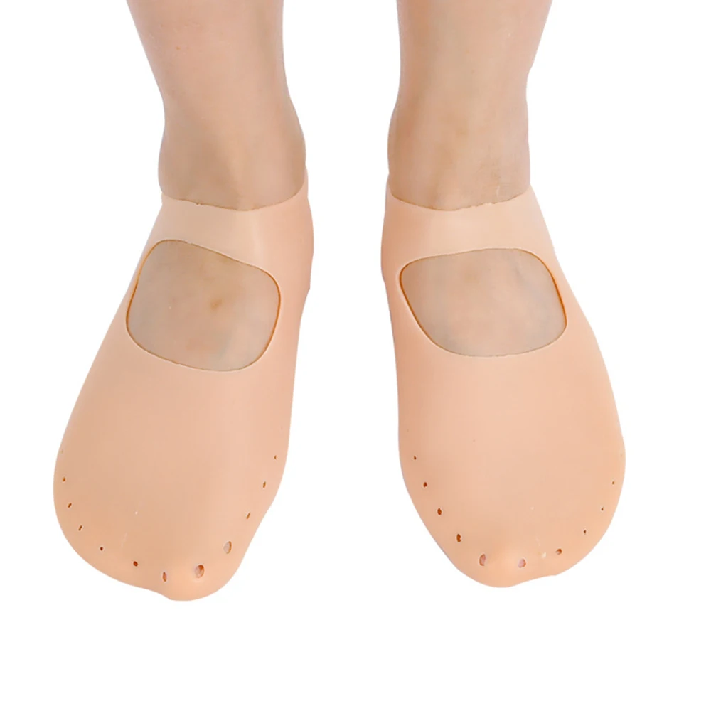 Calcetines de silicona para el cuidado de los pies, Protector completo de talón, Gel hidratante de silicona para SPA, protección contra grietas, calcetines antiabrasivos para barcos