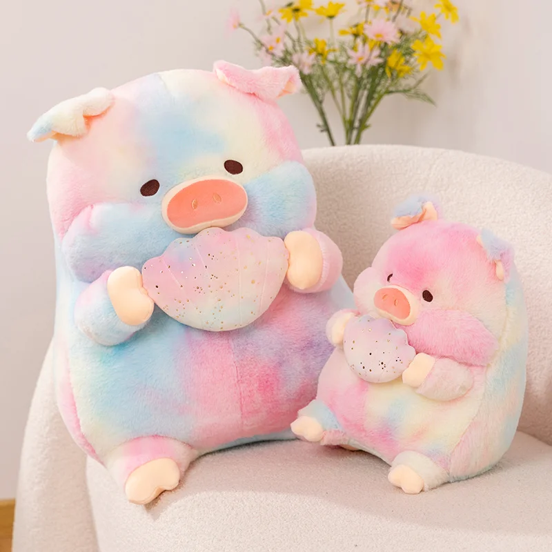 

Kawaii Rainbow Piggy Shell Pig Plush Toys Soft Stuffed Animal Cartoon Baby Appease Doll Pillow for Girl Birthday Gift Home Decor