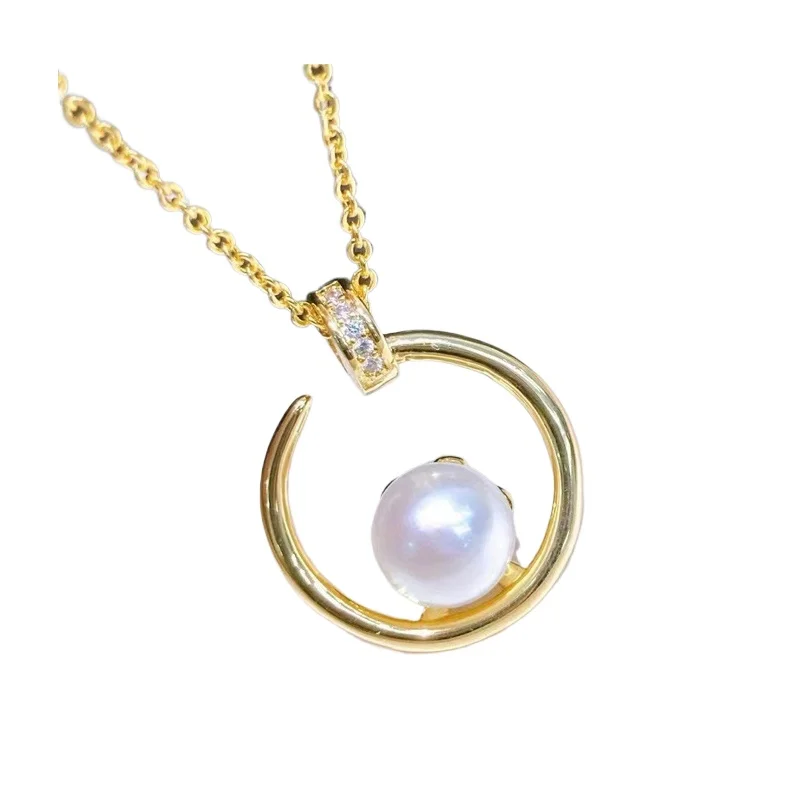 

RARE 17"SOUTH SEA WHITE ROUND PEARL PENDANT NECKLACE