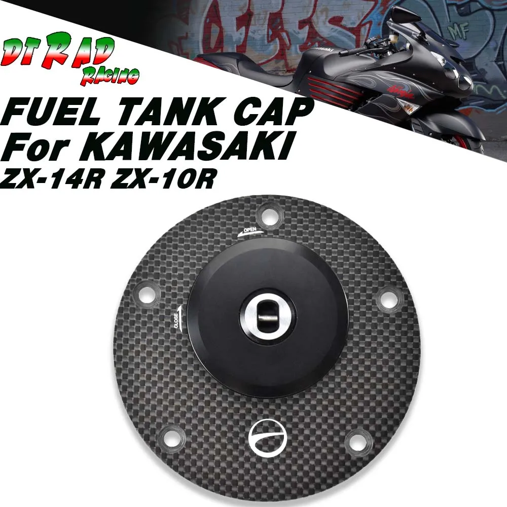 

Carbon Fiber Racing Fuel Tank Cap For KAWASAKI ZX-14R 2006-2008 ZX-10R 2004-2005 Motorcycle Key Plug Lockable Oil Filler Cover