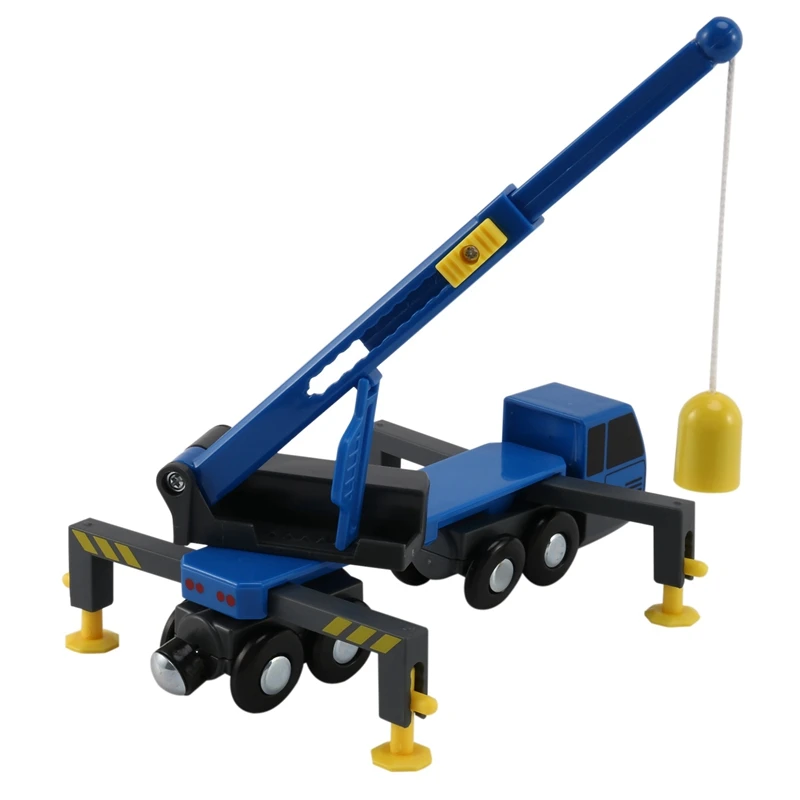 2x trem conjunto de brinquedos acessórios mini guindaste caminhão brinquedo vheicles crianças brinquedo compatível com trilhos de madeira ferroviária