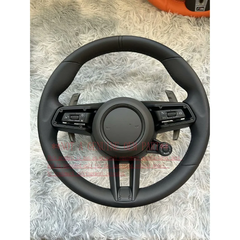 For Porsche Carbon Fiber Steering Wheel Old To New Macan Panamera Cayenne 718 Modification Horn Cover Decorative Cover