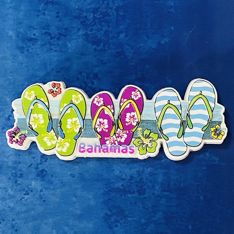 

Bahamas Souvenirs Домашний декор Приморские шлепанцы 3D стерео магниты на холодильник Коллекция Искусство и ремесла подарки