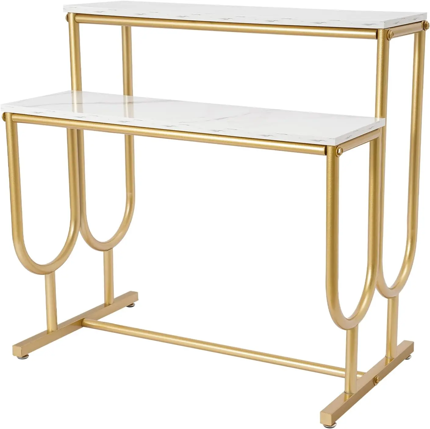 Metal Shoe Handbag Display Stand, 2 Tier Heavy Duty Display Table, Nesting Tables for Retail Display, Modern Standing Display Ri