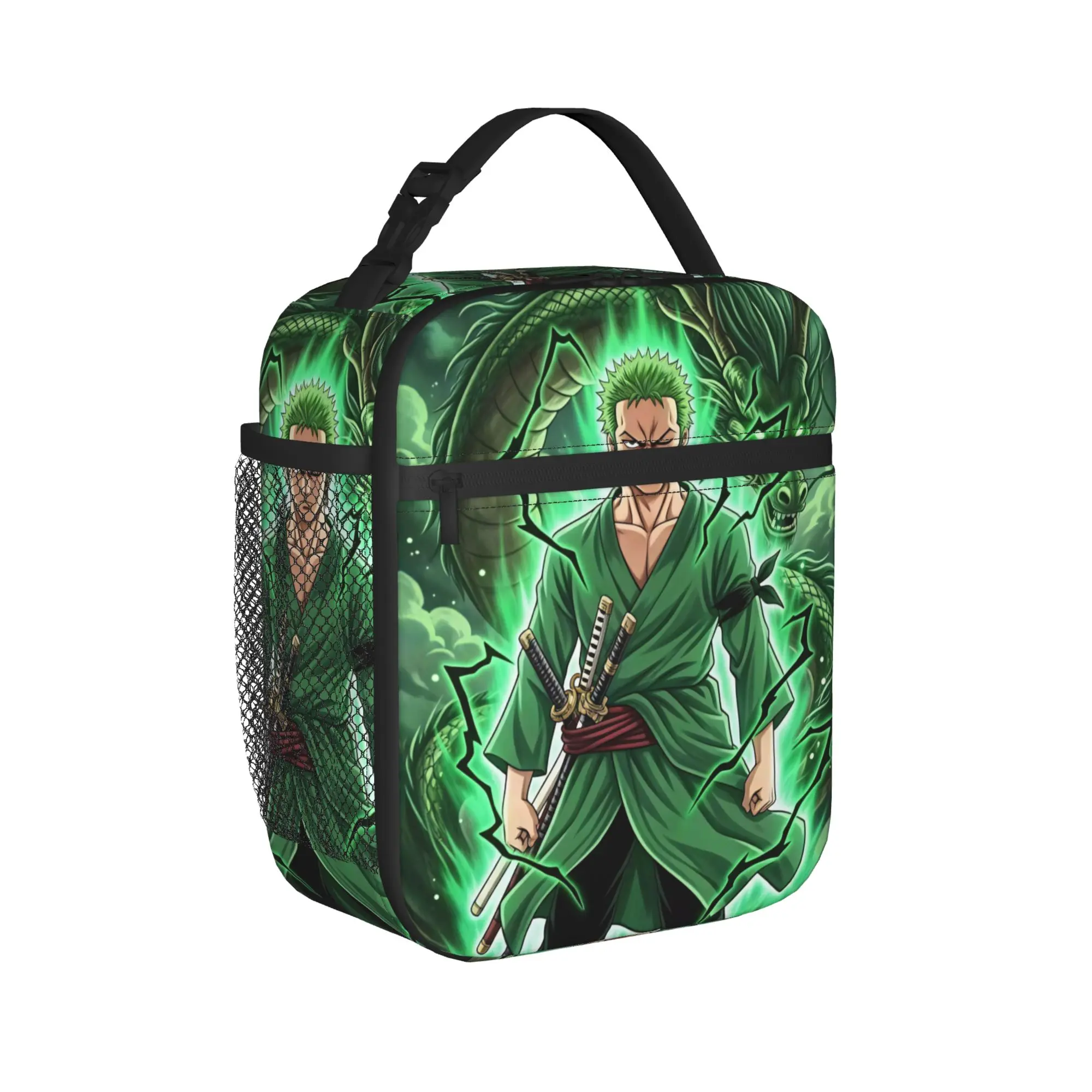 Zoros Dragon Lightning Stand Art Lunch Bag  Retro Lunch Box Outdoor Picnic Portable Thermal Tote Handbags  Oxford Cooler Bag