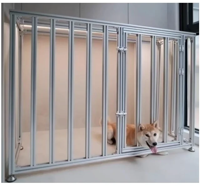 

Customized Large Space Aluminum Alloy Frame Dog House Made Of 2020 3030 Series T Slot Aluminum Extrusion Profiles Dog Cage