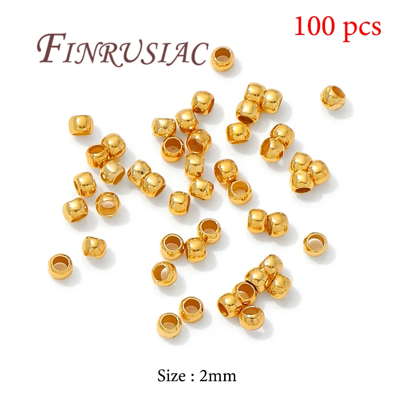 18K vergoldete Crimp-Perlen für die Schmuckherstellung, Crimp-Röhren-Endperlen, Drahtschutz für Schmuck, DIY-Zubehör