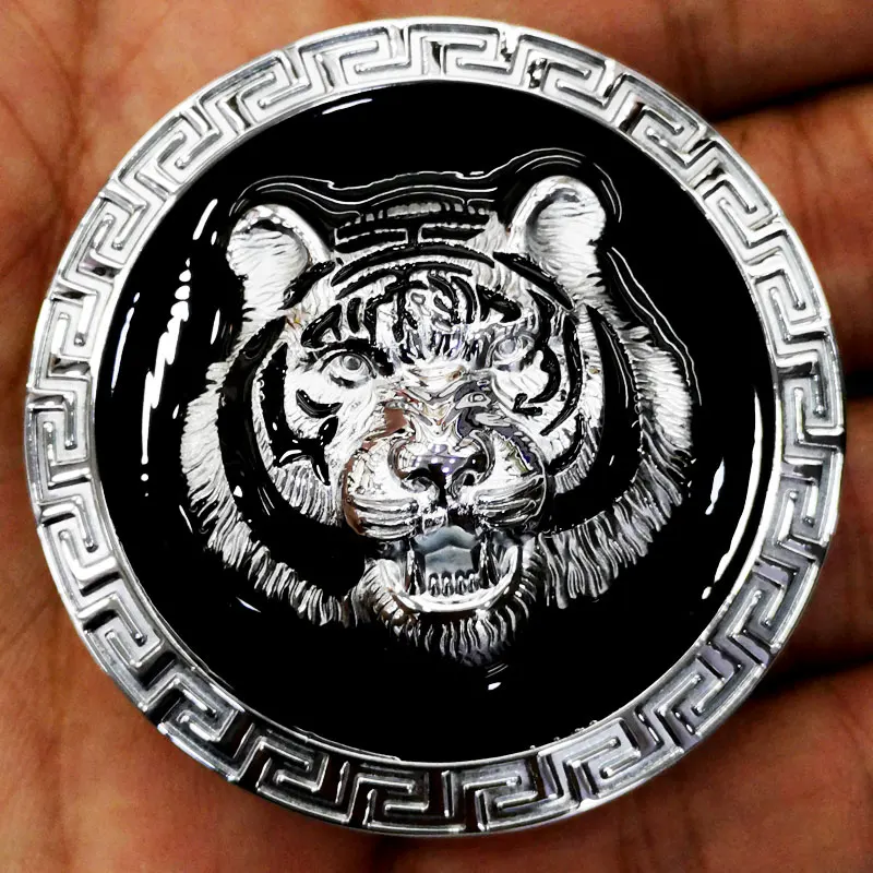 

Высококачественный мужской ремень из чистой меди с круглой головой тигра, гладкий синий мужской ремень, универсальный персональный зажим для брюк и аксессуаров