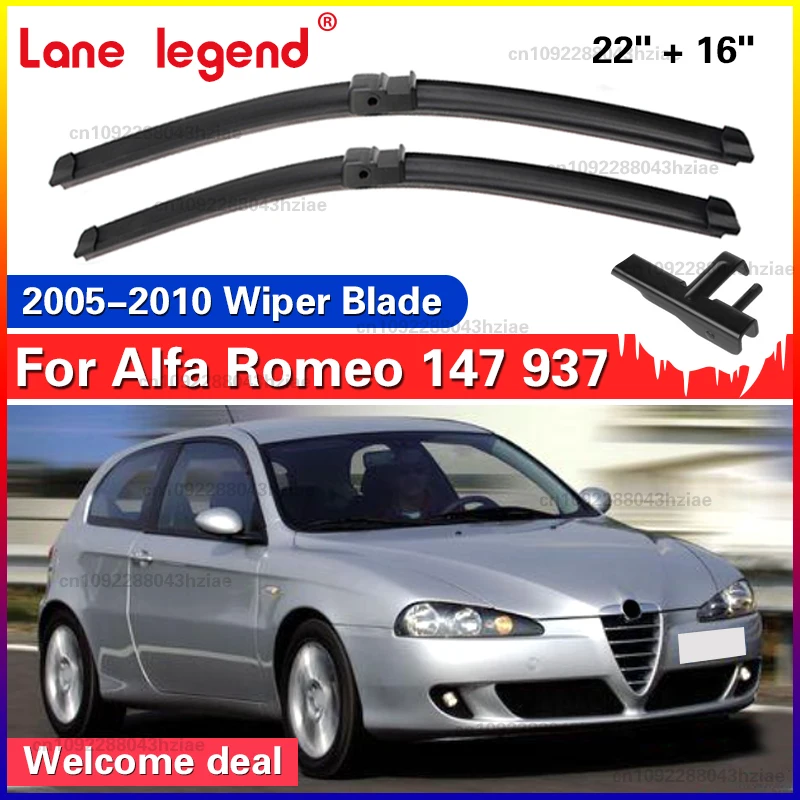 2 uds para Alfa Romeo 147 937 2005-2010 22 "+ 16" limpiaparabrisas delanteros parabrisas cortador de ventana accesorios 2006 2007 2008