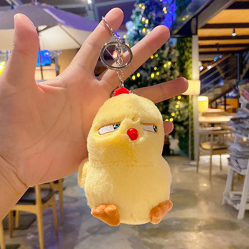 Net Red Miniature Yellow Chick, Screaming Doll Plush Toy as Keychain and Bag Pendant.
