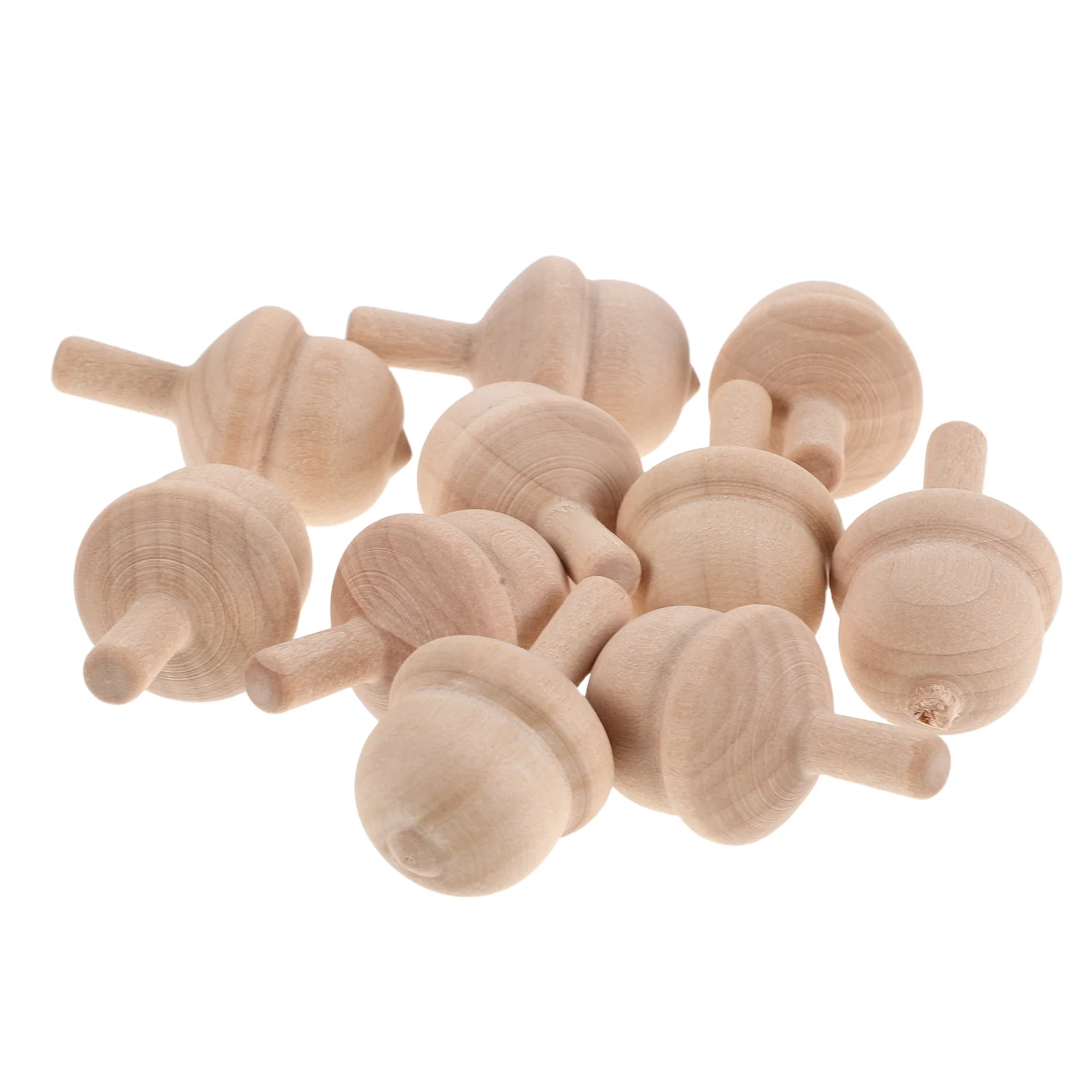 10 قطعة قطع علوية دوارة خشبية غير مكتملة حرفية قابلة للطلاء للأطفال عطلة الاطفال الحرف الجذعية الفيزياء حفلة عيد ميلاد الحسنات