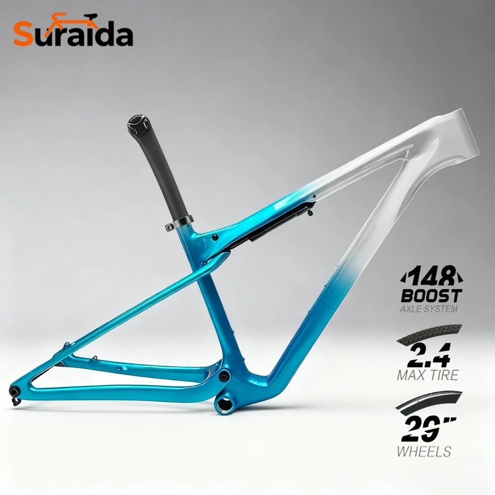 

Suraida 2025 29er XC T1100 Mountain Bike Frame Carbon Full Suspension 148x12mm Boost Axle Max Tire 2.4'' With Shock