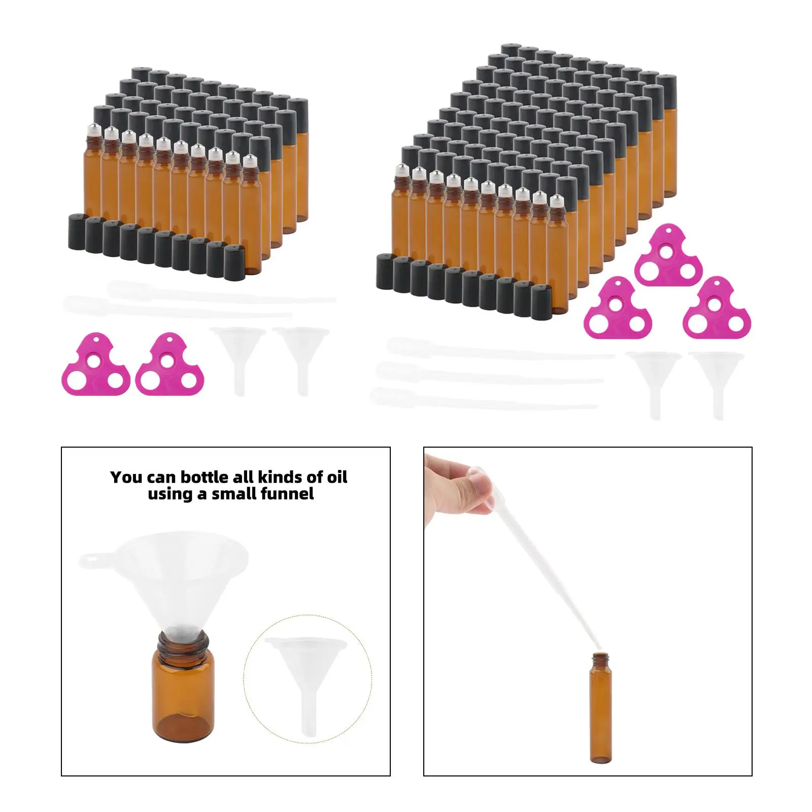 

10ml Rollerball Bottle glass Cosmetic Container Leakproof Roll On container for Essential Oil Body Oils Travel Home