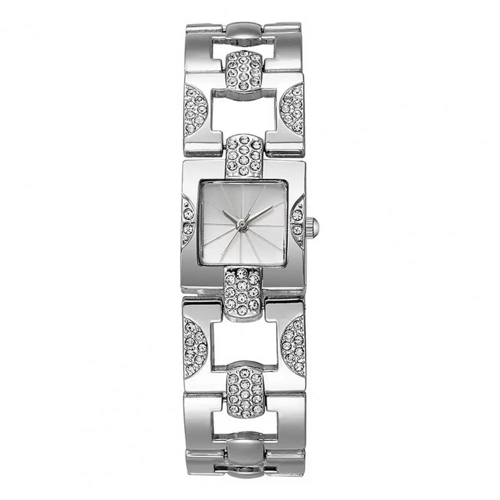 Women Square Dial Watch Quartz Movement Watch Women Rhinestone Bracelet Watch Square Dial Quartz Wristwatch Classic for Dress